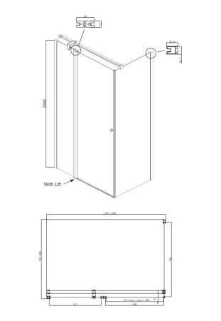 Душевой уголок Ambassador Nord 13011107-ST6, прямоугольный, линейный трап, 120х80, артикул 13011107-ST6