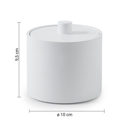 Gedy Brenda, настольный круглый контейнер с крышкой, цвет белый матовый, артикул BR03(02)