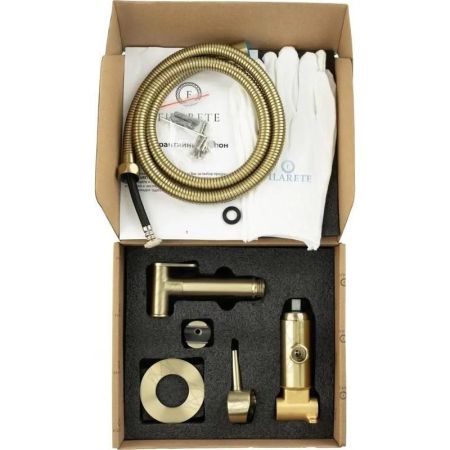 Гигиенический душ со смесителем встраиваемый FILARETE Roun FL100MG, матовое золото