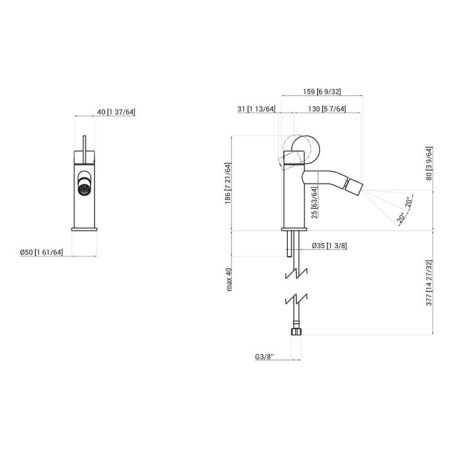 AGAPE LIMON Смеситель для биде на 1 отверстие, однорычажный, цвет хром, артикул ALIM416DS