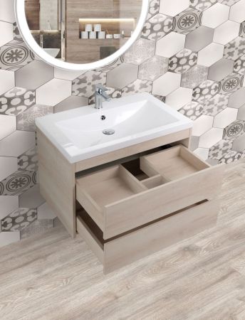 FAMILY База под раковину подвесная с двумя выкатными ящиками, Pino Bianco, 580x480x550, Family-580-2C-SO-PB, артикул Family-580-2C-SO-PB