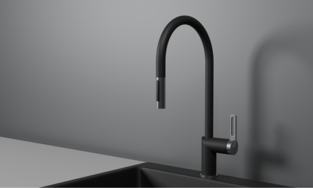 Смеситель для кухни GRANULA с выдвижным изливом (8172, ШВАРЦ), артикул 8172, ШВАРЦ