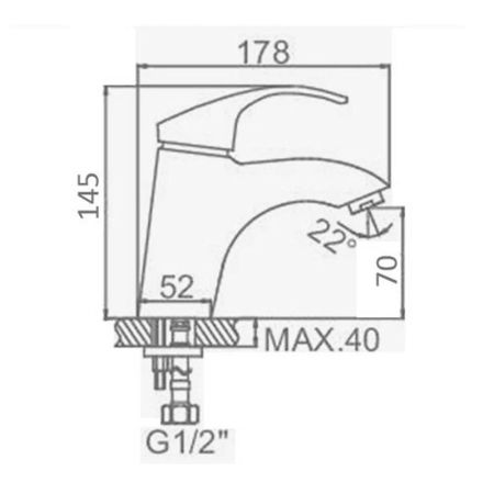Смеситель для раковины D-Lin D110401, хром