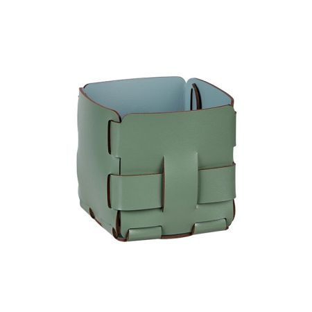 ADJ Корзинка Mini Bottega, 12x12xH13 см., цвет: эвкалипт/небесный, артикул 1013.60/50