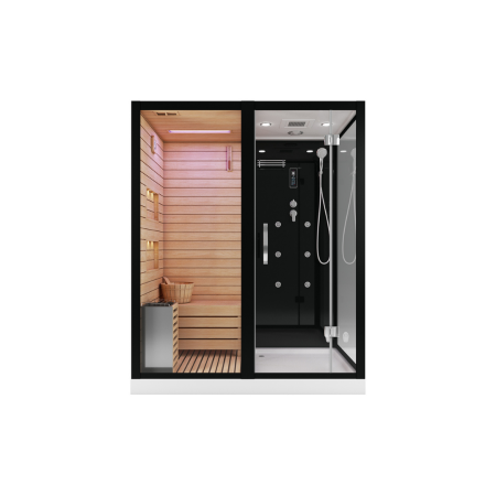Сауна ALBANO Nero-L комбинированная 2в1 Cerutti SPA Black 1800x1100x2230 Сауна ALBANO Nero-L комбинированная 2в1 Cerutti SPA Black 1800x1100x2230