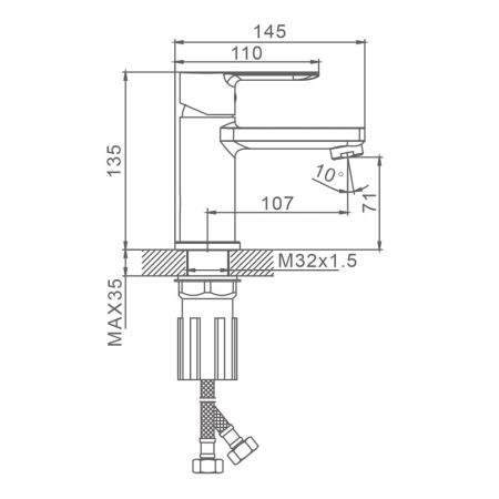 Смеситель для раковины Splenka S06.10, хром, артикул S06.10