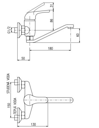 Смеситель универсальный Rav Slezak Sazava SA001.5/26