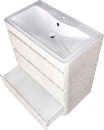 Тумба напольная "Атлантика 80" (3 ящ.), Люкс бетон крем, PLUS