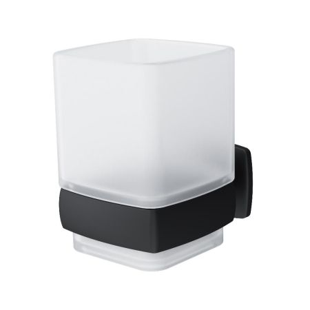 A9034322 Gem, Стеклянный стакан с настенным держателем, черный, артикул A9034322