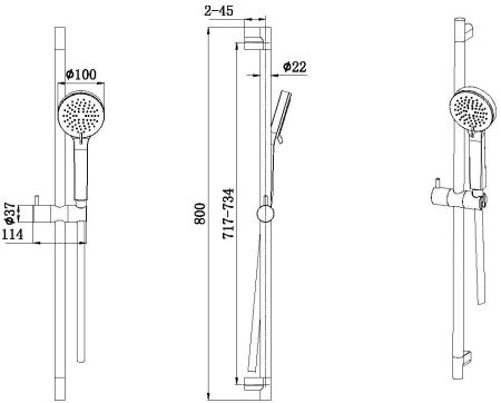 Душевой гарнитур Allen Brau Eclipse 5.E1008-31 черный матовый, артикул 5.E1008-31