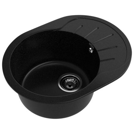 Кухонная мойка GranFest RONDO 580L, черный, артикул R-580L черный