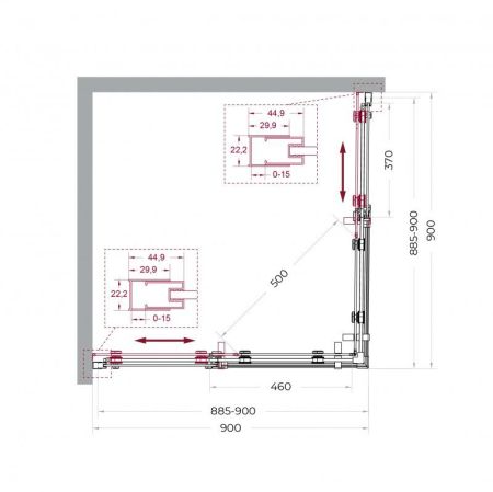 MARINO-2-A-2-90-C-GM Душевой уголок, артикул MARINO-2-A-2-90-C-GM