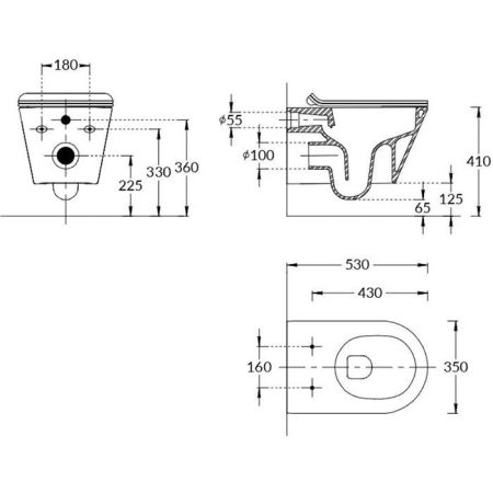 Унитаз PLAZA Modern подвесной безободковый, белый глянцевый, артикул PLMR.wc.02