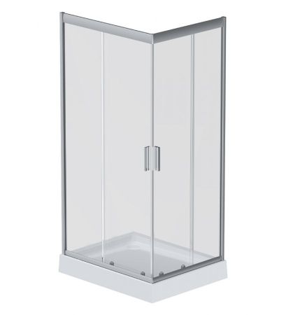 W90G-403-090MT Gem душ.ограждение 90х90 квадрат,стекло прозрачное,профиль мат. серебро, без поддона