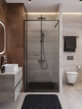 LUX-B-FS-1-100-C-GM Душевая дверь, артикул LUX-B-FS-1-100-C-GM