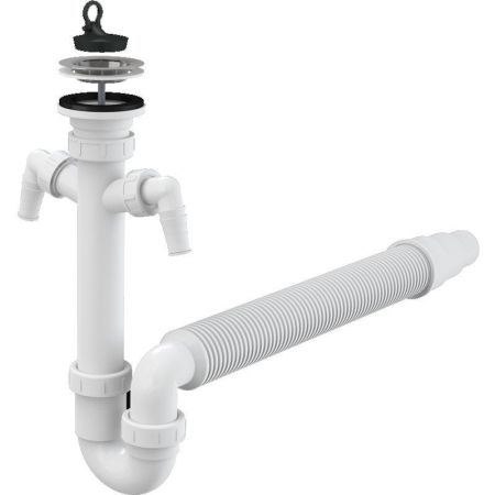 Сифон для кухонной мойки Alcaplast A840-DN50/40 Белый, артикул A840-DN50/40