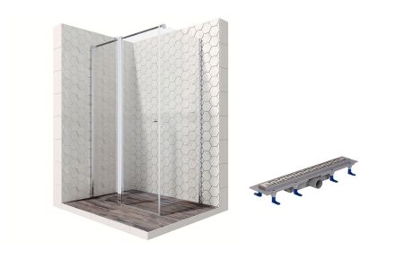 Душевой уголок Ambassador Nord 13011107-ST6, прямоугольный, линейный трап, 120х80, артикул 13011107-ST6