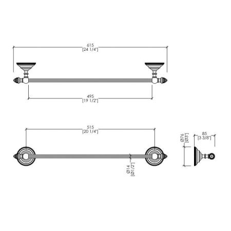Devon Black Diamond Полотенцедержатель 61 см, цвет: бронза, артикул BLKD508BR