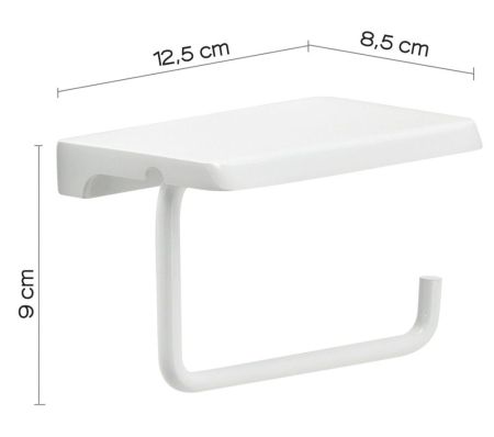 Gedy, бумагодержатель с плоской крышкой - площадкой под телефон, цвет белый, артикул 2039(02)