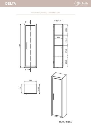 Комплект мебели Visobath Delta, 1200 мм, цвет кварцевый матовый лак (Quarzo), артикул 76405/Delta/De