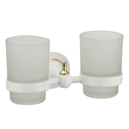 Стакан для ванной комнаты двойной Savol S-06968W, белый, артикул S-06968W