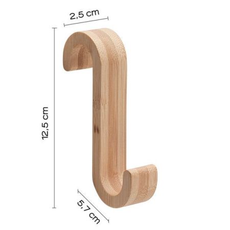 Gedy G-Merlino, крючок на полотенцесушитель из бамбука для полотенец, цвет натуральный, артикул 2026(35)