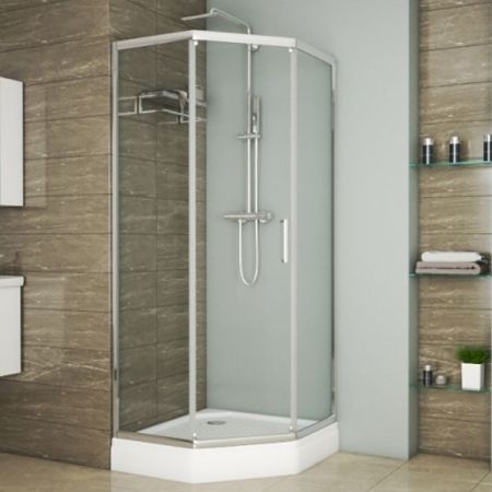 Душевой уголок Bravat Line 90x90 BS090.6115A профиль Хром стекло прозрачное