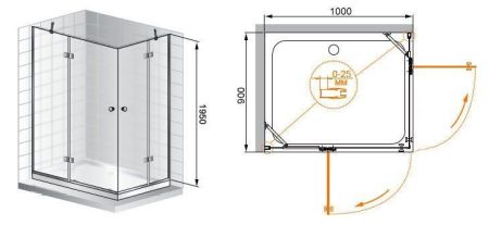 Душевой уголок CEZARES VERONA AH-2, артикул VERONA-W-AH-2-120/100-P-Cr-L