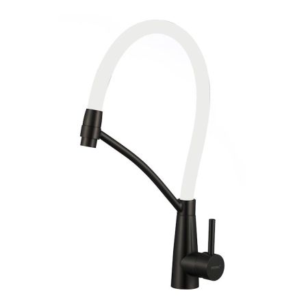 Смеситель для кухни с гибким изливом Fmark FS8255H-02, черный/белый