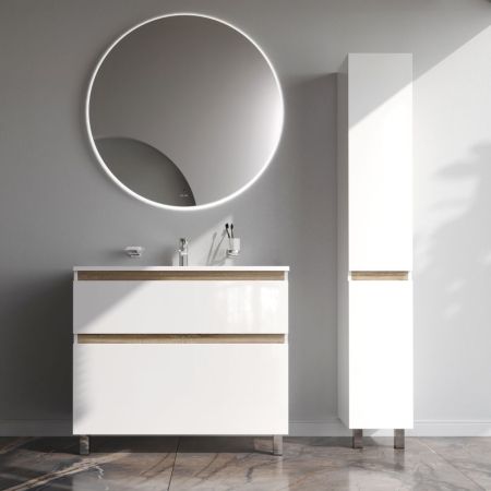 M85AFSX1002WG X-Joy, База под раковину, напольная, 100 см, 2 ящика, белый глянец, артикул M85AFSX1002WG