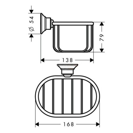 AX Montreux Мыльница-короб, подвесная, материал: ​металл, цвет: хром, артикул 42065000
