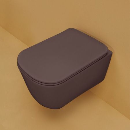 Kerasan Tribeca Унитаз подвесной 55см БЕЗОБОДКОВЫЙ, c креплением WB9N, цвет: Borgogna matt