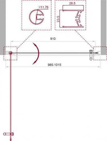 Душевая дверь в нишу BELBAGNO UNO-B-1, артикул UNO-B-1-60-CH-Cr