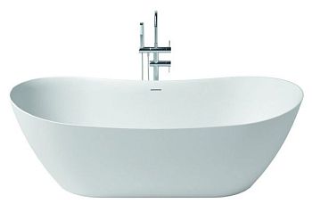Zenon Powell, закругленная ванна из искусственного камня Solid Surface, 180x80xh63 см, цвет белый матовый
