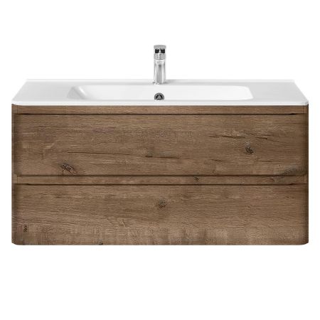 База под раковину Vico 1000 подвесная, 2 выкатных ящика soft close, V.Oak, артикул VMC-2V100VO