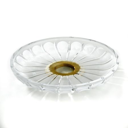 Лоток, 3SC, Montblanc, настольный, ширина, мм-220, глубина, мм-220, высота, мм-25, материал-хрусталь, цвет-золото матовое, артикул MB66ACRGO