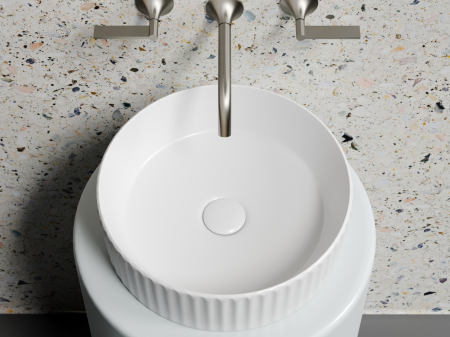 Умывальник чаша накладная круглая (цвет Белый Матовый) Элемент (Element) 360x360x115мм, артикул CN6057MW