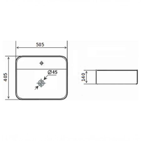Раковина чаша TIMO INARI TK-505MB, черный, артикул TK-505MB