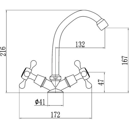 Смеситель для кухни Fmark FM4008, хром