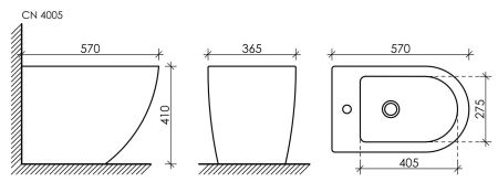 Напольное биде Metropol CN4005, артикул CN4005