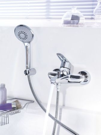 Смеситель для ванны GROHE Eurodisc Cosmopolitan с душевым гарнитуром, хром (33395002), артикул 33395002