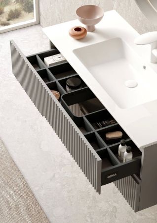 Тумба с раковиной ORKA Moonlight 90 подвесная, бежевый матовый, артикул 5001502