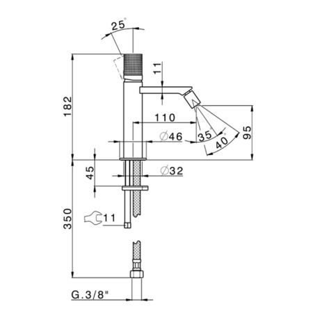 CISAL X32 Смеситель для биде, цвет Brushed Stainless Steel, артикул X2000564D1