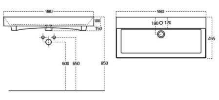 Раковина для тумбы Sanovit Slim Synergy 100 17100, артикул 17100
