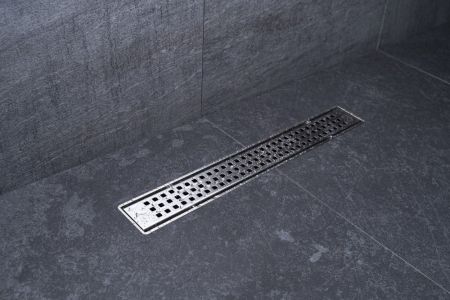 Душевой лоток, Bettoserb, Net Line, ширина, мм-120, длина, мм-750, высота, мм-105, монтаж-в пол, пропускная способность, л/сек-0,8, выход Ø50 мм, поворот базы 360, сифон-есть, материал сифона-полипропилен, опоры-есть, декоративная решетка-есть, перфорация