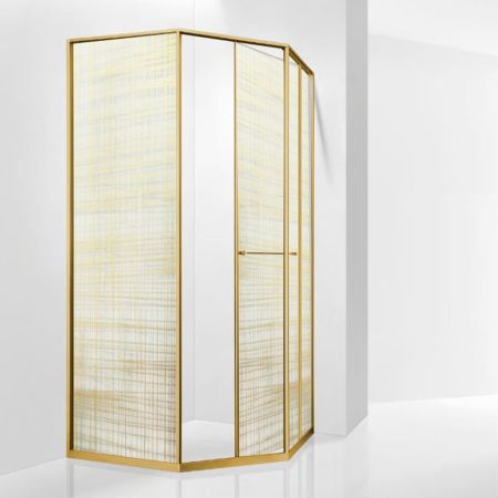 Душевой уголок RGW SV-82Gb "R" (Золотая вуаль, 1000x1000)