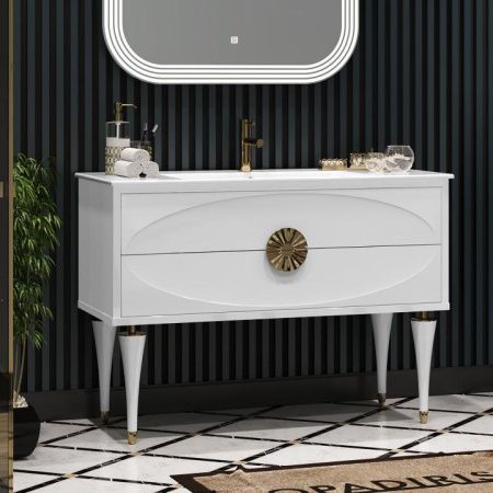 Тумба с раковиной Ибица 120 Opadiris Белый/золото