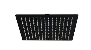 AQG, душевая квадратная ультраплоская антикальковая головка ATLACC 25х25 см, цвет черный матовый