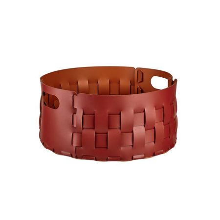 ADJ Круглая корзина для белья, D40xH20 см., цвет: бордо/коньяк, артикул 1020.30/09