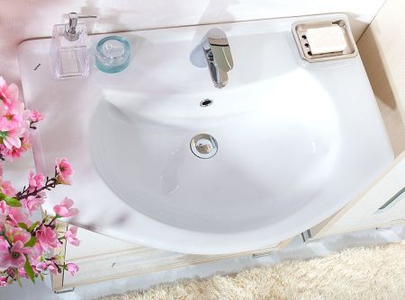 Тумба под раковину Бриклаер Бали 75 Венге Белый глянец